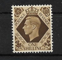 GB 1937 KGVI Definitives,1s Bistre-brown LMM (4653) - Nuovi