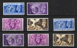 GB 1948 KGVI Olympic Games, Complete Set MM And Used (4684) - Nuovi