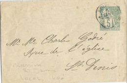 REUNION - ENVELOPPE ENTIER POSTAL TYPE ALPHEE PORT LOCAL De ST DENIS - Covers & Documents