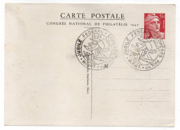 Entier-Carte Postale Gandon 3F50 N°401--cachet Jubilé Fédéral-Congrès Philatélique-NIORT-79--verso DONJON Signé Gandon - Standard Postcards & Stamped On Demand (before 1995)