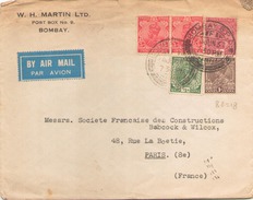 INDE ENVELOPPE DE BOMBAY POUR PARIS DU 24 JUIN 1937 - Brieven En Documenten