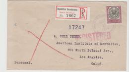Do025 / DOMINIKANISCHE REP. - Einschreiben Ex Santo Domingo Nach USA 1941 Mit 10 C. Staatswappen, Einzelfrankatur. - Dominicaanse Republiek