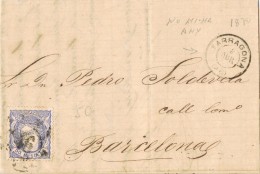 19044. Carta Entera TARRAGONA 1870. Fechador Palo Recto Y Año Mudo. Carreta - Storia Postale