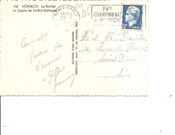 Monaco ( CP De 1952 De Monte-Carlo Vers La France à Voir) - Storia Postale