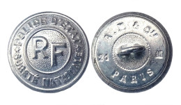 Bouton POLICE D'ETAT. Surete Nationale. Gouvernement Vichy (1940-1944) Aluminium. 20 Mm - Botones