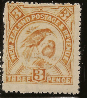 NZ 1898 3d Huia P14 SG 321c HM #VY133 - Unused Stamps