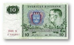 SWEDEN - 10 KRONOR - 1985 - P 52.d - Serie S - 2 Scans - Schweden