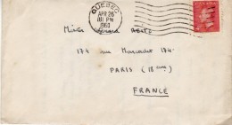 Quebec 1960 - Letter Lettre Cover Brief To France - Lettres & Documents