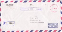 Vila Postage Paid 1977 - Registered Lettre Recommandée Avec étiquette - Hebrides - Lettres & Documents