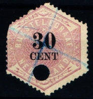 Netherlands 1877 Telegraph Stamp 30 Ct Used - Rounded Corner - Telegraph