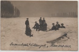 GERMERSHEIM  LE RHIN GELE HIVER 1928-1929  CARTE PHOTO  CHARLES MONTAG BITCHE - Germersheim