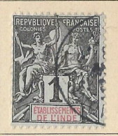 India Francese - 1892 - Usato/used - Allegorie - Mi N. 1 - Oblitérés