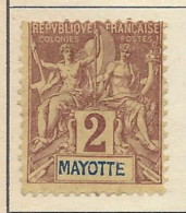 Mayotte - 1892 - Nuovo/new MH - Allegorie - Mi N. 2 - Ongebruikt