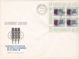 #T90  FREE ROMANIA, LIBERTY OF VILLAGES,   COVER FDC, 1963 , SPAIN EXIL, ROMANIA. - FDC