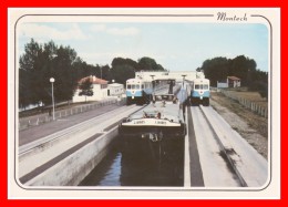 MONTECH TARN ET GARONNE CANAL ECLUSE EN FORME DE TRAIN PENICHE " J. JAURES " TRANSPORT FLUVIAL BATEAU EDITEUR APA POUX - Montech