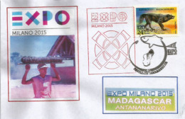 MADAGASCAR.EXPO UNIVERSELLE MILANO 2015, Belle Lettre Du Pavillon Malgache ,avec Timbres De Madagascar + Tampon EXPO - 2015 – Milán (Italia)