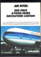 Sur Dos De Couverture De La Revue Géo De 1981 . AIR INTER . - Werbung