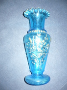 Bohemian Glas Vase Blau (41) Preis Reduziert - Glas & Kristal