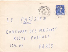 FRANCE ENVELOPPE DU MESNIL AUBRY POUR PARIS LE 19 NOVEMBRE 1958 - Covers & Documents