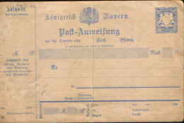 Germany/Bavaria - Postal Stationery - Post=anweisung A44/II 20pf Blau 1890 Unused - 2/scans - Other & Unclassified
