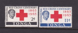 Tonga SG 141-142 1963 Red Cross Centenary Mint Hinged - Tonga (1970-...)