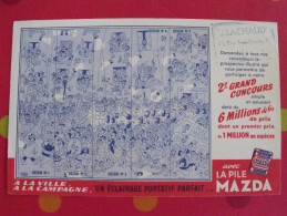 Buvard Pile Mazda. Illustration De Dubout. Vers 1950. - M