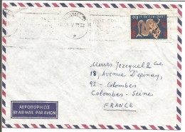 GRECE  LETTRE AVION DE THESSALONIQUE POUR LA FRANCE 1971 - Marcofilie - EMA (Printer)