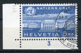 Switzerland, United Nations European Office, 1960, Palais Des Nations, Corner Stamp, FD Cancel, Michel 33 - Service