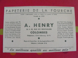 Buvard Papeterie De La Foruche. A. Hery. Colombes. Vers 1950. - Cartoleria