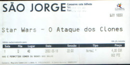 Portugal - Cinema - Ticket To The Premiere Of The Film - Star Wars - Attack Of The Clones, 2002 Lisboa - Cinéma & Théatre