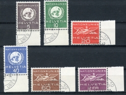 Switzerland, United Nations European Office, Suisse, ONU Office Européen, 1955, Cancelled Margin Set, Michel 22-27 - Service