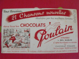 Buvard Chocolat Poulain Album Images Chansons De France. Vers 1950 - Chocolat