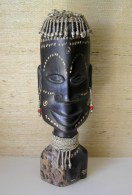 WOODEN AFRICAN GIRL FIGURE - African Art