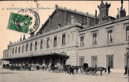 CARTE POSTALE ORIGINALE ANCIENNE : MARSEILLE  LA GARE SAINT CHARLES  ANIMEE  BOUCHES DU RHONE (13) - Stazioni Senza Treni