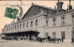 CARTE POSTALE ORIGINALE ANCIENNE : MARSEILLE  LA GARE SAINT CHARLES  ANIMEE  BOUCHES DU RHONE (13) - Bahnhöfe Ohne Züge