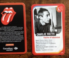 Rolling Stones : 1 Vignette Carrefour Market (5x8,5 Cm) Charlie Watts - Objets Dérivés