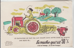 BUVARD PRODUIT LAITIER FROMAGE "LA VACHE QUI RIT" - Série Métier N°7 Cultivateur Illustrateur Hervé Baille - Produits Laitiers