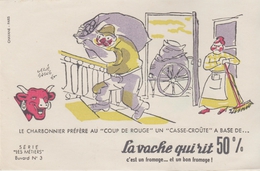 BUVARD PRODUIT LAITIER FROMAGE "LA VACHE QUI RIT" - Série Métier N°3 Charbonnier Illustrateur Hervé Baille - Produits Laitiers