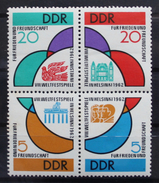 MiNr. 901 - 904 Deutschland Deutsche Demokratische Republik 1962, 17. Juli. Weltfestspiele Der Jugend Und Studenten - 1950-1970