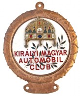 ~1930. 'Királyi Magyar Automobil Club' Zománcozott Br Autójelvény (102x84mm) T:2 - Non Classificati