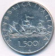 Olaszország 1958R 500L Ag 'Kolumbusz Hajói' T:2 Italy 1958R 500 Lire Ag 'Columbus' Ships' C:XF - Non Classificati