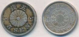 Japán 1894-1898. 5S Cu-Ni (2xklf) T:2
Japan 1894-1898. 5 Sen Cu-Ni (2xdiff) C:XF - Zonder Classificatie