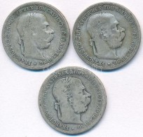 Ausztria 1893. 1K Ag (2x) + 1894. 1K Ag 'Ferenc József' T:2-,3
Austria 1893. 1 Corona Ag (2x) + 1894. 1... - Unclassified