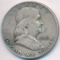 Amerikai Egyesült Államok 1953D 1/2$ Ag 'Franklin' T:2- 
USA 1953D 1/2 Dollar Ag 'Franklin' C:VF - Ohne Zuordnung