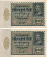 Németország / Weimari Köztársaság 1922. 10.000M (4x) SorszámkövetÅ‘k... - Zonder Classificatie