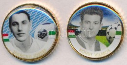 1992-2016. 50c Cu-Ni  Aranyozott, Festett Multicolor érem (2x) 'A Magyar Foci Legendái' Sorozat:... - Unclassified