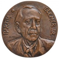 Janzer Frigyes (1939-) 1980. 'Batha Elemér / Bartha Alapítvány' Br Plakett (540g/102mm) T:2 /... - Unclassified