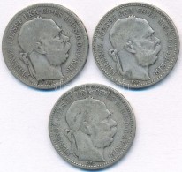 1893KB 1K Ag (2x) + 1895KB 1K Ag 'Ferenc József' T:2-,3 - Non Classificati