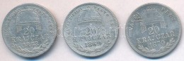 1868KB-1870GYF 20kr Ag 'Váltó Pénz' (3xklf) T:2-,3 Karc - Non Classificati