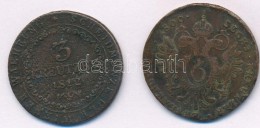 1800B 6kr Cu 'I. Ferenc' + 1812S 3kr Cu T:2-,3 Patina, Ph., Karc - Non Classés